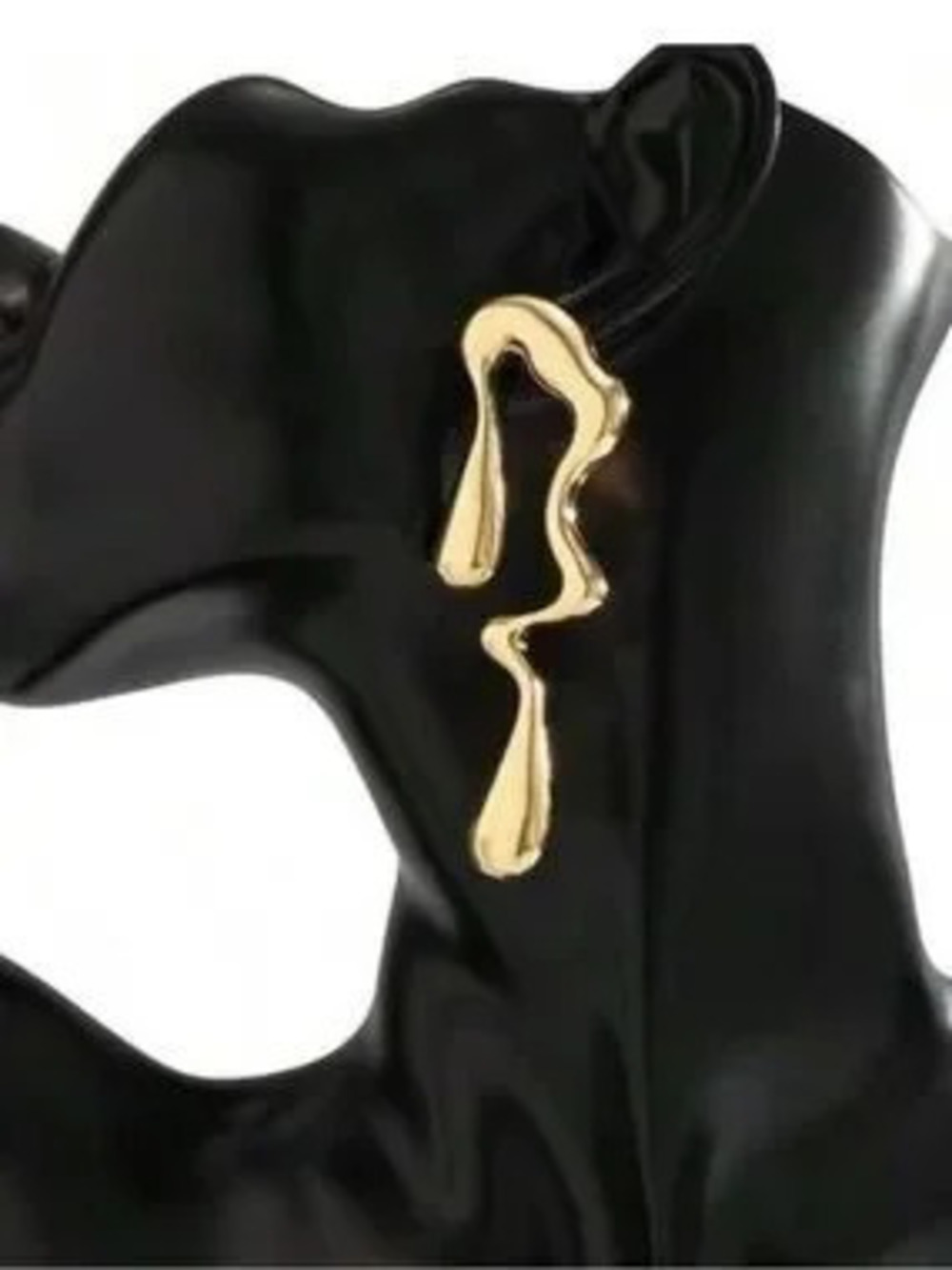 Anthropologie Gold Fluid Sculptural Drop Earrings